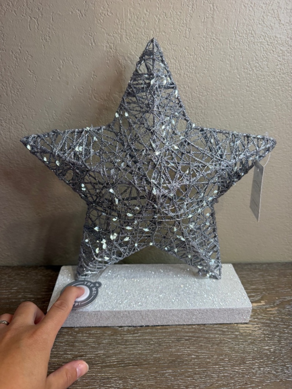 Wondershop Holiday Christmas Silver Star ⭐️ Light Up NEW!
